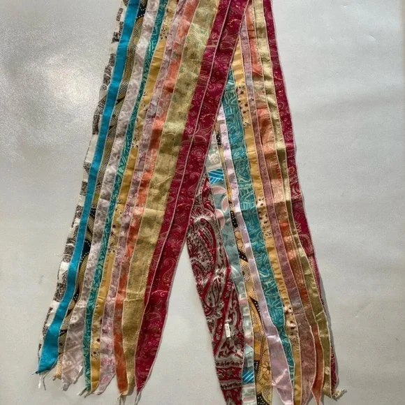 GOOD Recycled Silk, Cotton, Rayon Saree Scarve Wrap Reversible 1pcs - Picture 11 of 12